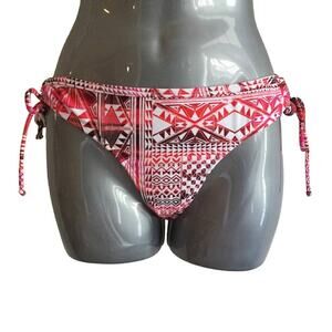 NWOT 2Chillies Swimwear Australia Pink White Aztec Bikini Bottom 10